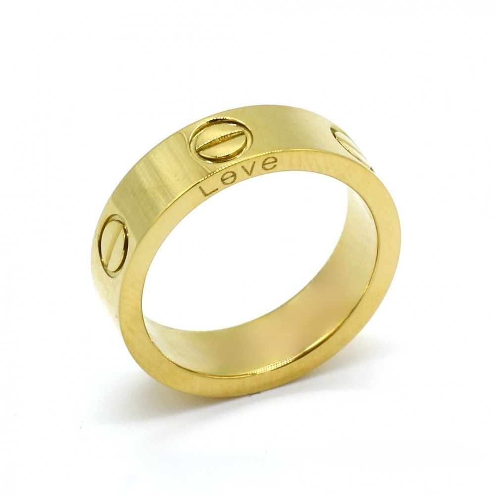 18K Gold Plated Gold Love Screw Ring Size 11 - Picture 3 of 6